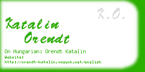 katalin orendt business card